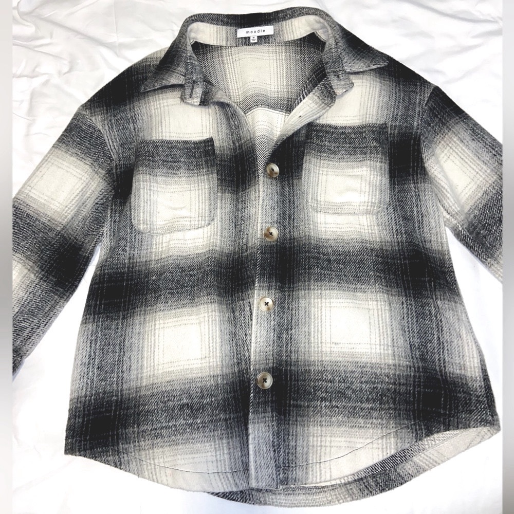 Oversized Plaid Button Down Flannel Jacket - image 7